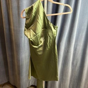 Hello molly sage wrap neck dress